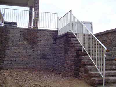 Custom designed stair rail with deck railing